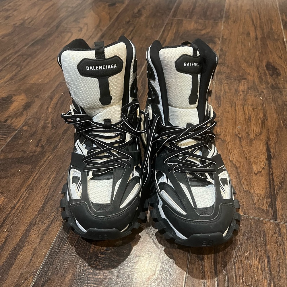 Balenciaga Size 12 Black and White Sneakers(track boots)(need gone asap)